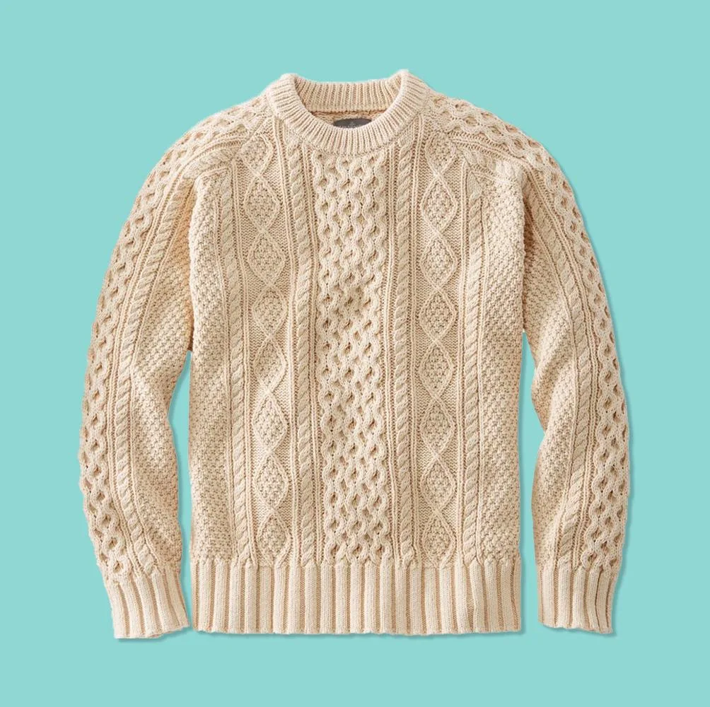 Coastline cable-knit crewneck sweater