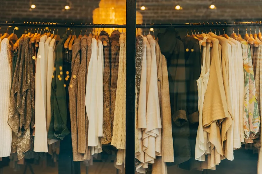 Racks of quality apparel representing sourcing transparency